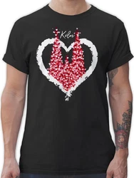Shirtracer T-Shirt Klner Dom Kln Karneval Fasching Rot/Weiss