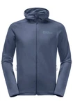 Jack Wolfskin Fleecejacke BAISELBERG HOODED FZ Dunkelblau/Grau/Blau