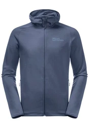 Jack Wolfskin Fleecejacke BAISELBERG HOODED FZ Dunkelblau/Grau/Blau
