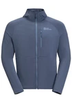 Jack Wolfskin Fleecejacke KOLBENBERG HOODED FZ Dunkelblau/Grau/Hellblau/Blau