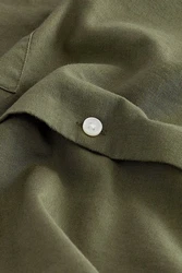 Next Kurzarmhemd aus Leinengemisch Dunkelgrün/Grün/Khaki