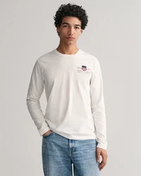 GANT Herren Langarmshirt REGULAR SHIELD LS Weiß