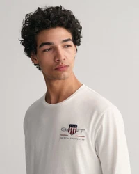GANT Herren Langarmshirt REGULAR SHIELD LS Weiß