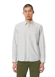 Marc O'Polo Langarmhemd Grau/Hellgrau/Khaki/Weiß