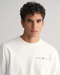 GANT Sweatshirt Printed Graphic C-Neck Sweat Weiß/Creme/Beige