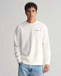 GANT Sweatshirt Printed Graphic C-Neck Sweat Weiß/Creme/Beige
