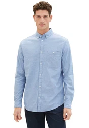 TOM TAILOR Langarmhemd Hellblau/Blau
