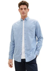 TOM TAILOR Langarmhemd Hellblau/Blau