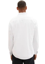 TOM TAILOR Langarmhemd Weiß/Creme/Rot