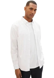 TOM TAILOR Langarmhemd Weiß/Creme/Rot