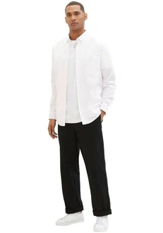 TOM TAILOR Langarmhemd Weiß/Creme/Rot TOM TAILOR Langarmhemd Weiß/Creme/Rot