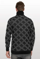 Rusty Neal Rollkragenpullover Schwarz/Grau