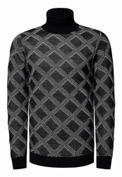 Rusty Neal Rollkragenpullover Schwarz/Grau