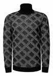Rusty Neal Rollkragenpullover Schwarz/Grau