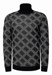 Rusty Neal Rollkragenpullover Schwarz/Grau