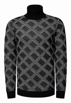Rusty Neal Rollkragenpullover Schwarz/Grau