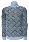 Rusty Neal Rollkragenpullover Grau/Blau/Hellblau
