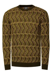 Rusty Neal Strickpullover Design Dunkelgrün/Neonfarben/Gelb/Grün