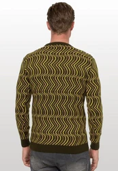 Rusty Neal Strickpullover Design Dunkelgrün/Neonfarben/Gelb/Grün
