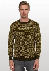 Rusty Neal Strickpullover Design Dunkelgrün/Neonfarben/Gelb/Grün
