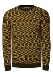Rusty Neal Strickpullover Design Dunkelgrün/Neonfarben/Gelb/Grün