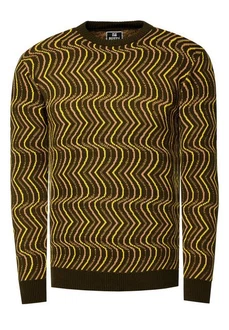 Rusty Neal Strickpullover Design Dunkelgrün/Neonfarben/Gelb/Grün