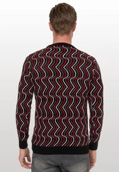 Rusty Neal Strickpullover Design Dunkelrot/Bordeaux/Rot/Braun