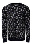 Rusty Neal Strickpullover Design Dunkelblau/Schwarz/Blau/Gelb/Hellblau
