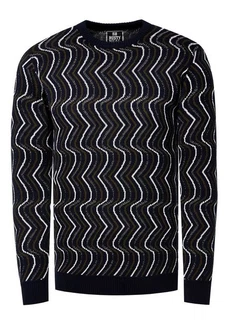 Rusty Neal Strickpullover Design Dunkelblau/Schwarz/Blau/Gelb/Hellblau