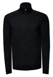 Strickjacke mit Stehkragen und durchgehendem Reiverschluss