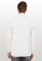 Rusty Neal Strickjacke mit Stehkragen Weiß/Creme