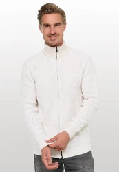 Rusty Neal Strickjacke mit Stehkragen Weiß/Creme
