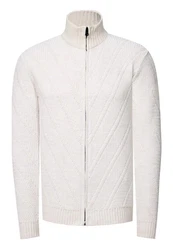 Rusty Neal Strickjacke mit Stehkragen Weiß/Creme