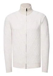 Rusty Neal Strickjacke mit Stehkragen Weiß/Creme