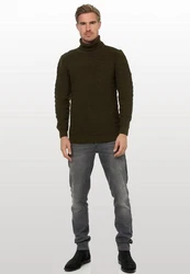 Rusty Neal Rollkragenpullover Dunkelgrün/Grün
