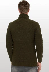 Rusty Neal Rollkragenpullover Dunkelgrün/Grün