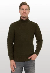 Rusty Neal Rollkragenpullover Dunkelgrün/Grün