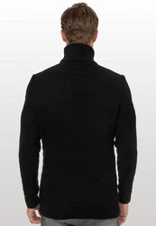 Rusty Neal Rollkragenpullover Schwarz/Dunkelgrau