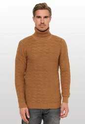 Rusty Neal Rollkragenpullover Braun/Rot