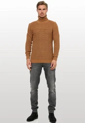 Rusty Neal Rollkragenpullover Braun/Rot