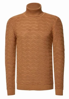 Rusty Neal Rollkragenpullover Braun/Rot