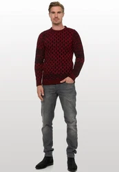 Rusty Neal Strickpullover Dunkelrot/Bordeaux/Rot