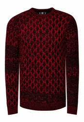 Rusty Neal Strickpullover Dunkelrot/Bordeaux/Rot