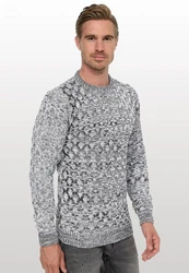 Rusty Neal Strickpullover Grau/Hellgrau
