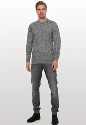 Rusty Neal Strickpullover Grau/Dunkelgrau/Hellgrau