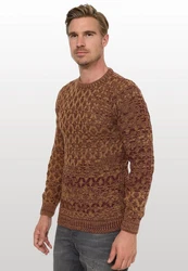 Rusty Neal Strickpullover Beige/Braun/Dunkelrot/Khaki