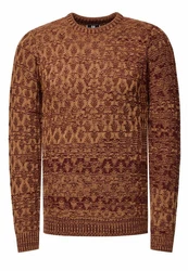 Rusty Neal Strickpullover Beige/Braun/Dunkelrot/Khaki
