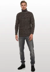 Rusty Neal Strickpullover Khaki/Dunkelgrün/Dunkelrot/Braun