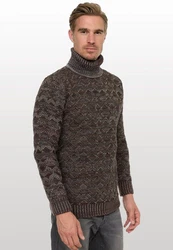 Rusty Neal Strickpullover Khaki/Dunkelgrün/Dunkelrot/Braun