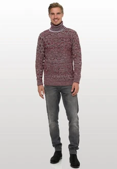 Rusty Neal Strickpullover Dunkelrot/Bordeaux/Rot